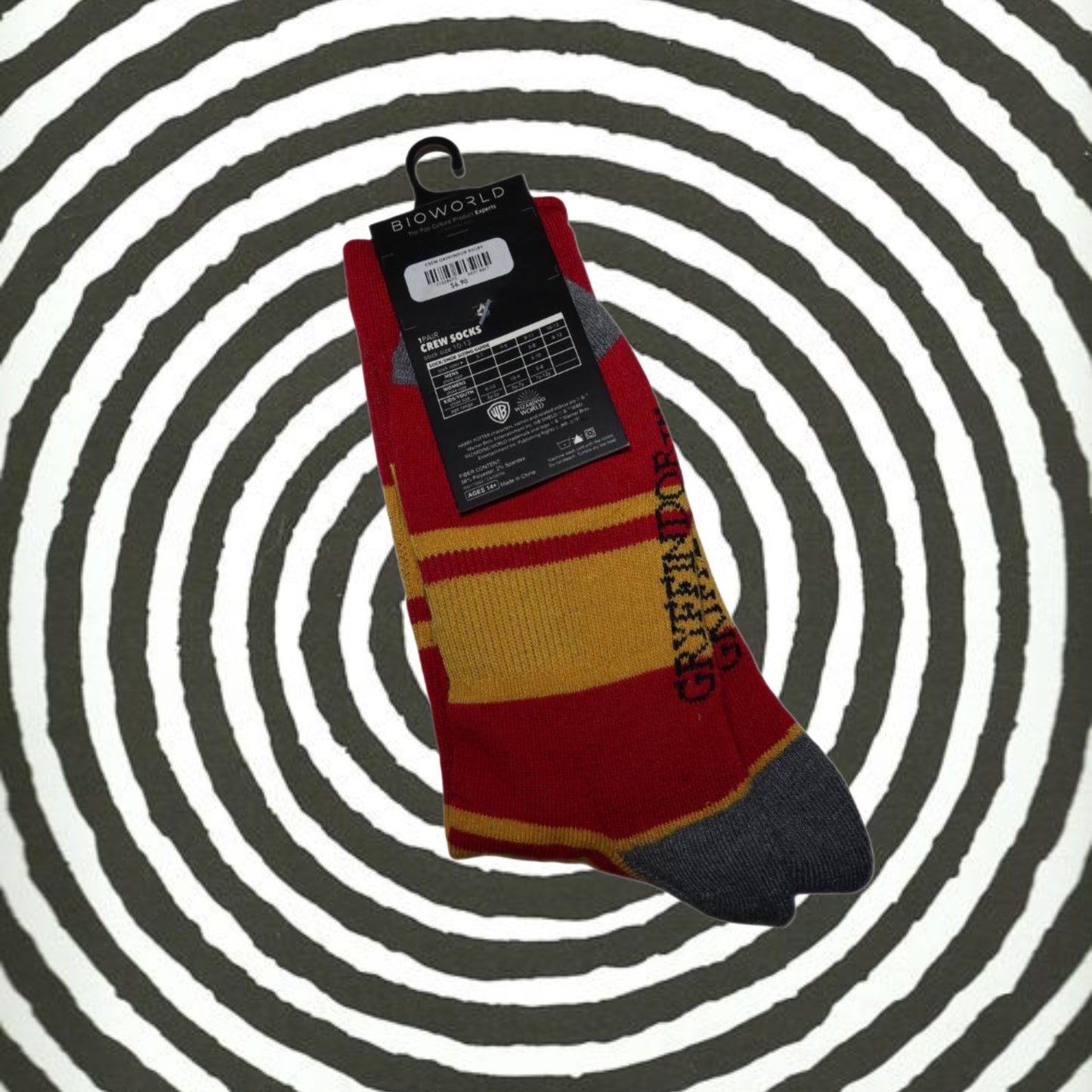 Harry Potter Gryffindor Crew Socks Size (Adult 10-13)