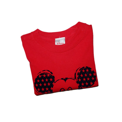Disney Store 2004 Red & Blue Felt Mickey Mouse T-Shirt -Medium