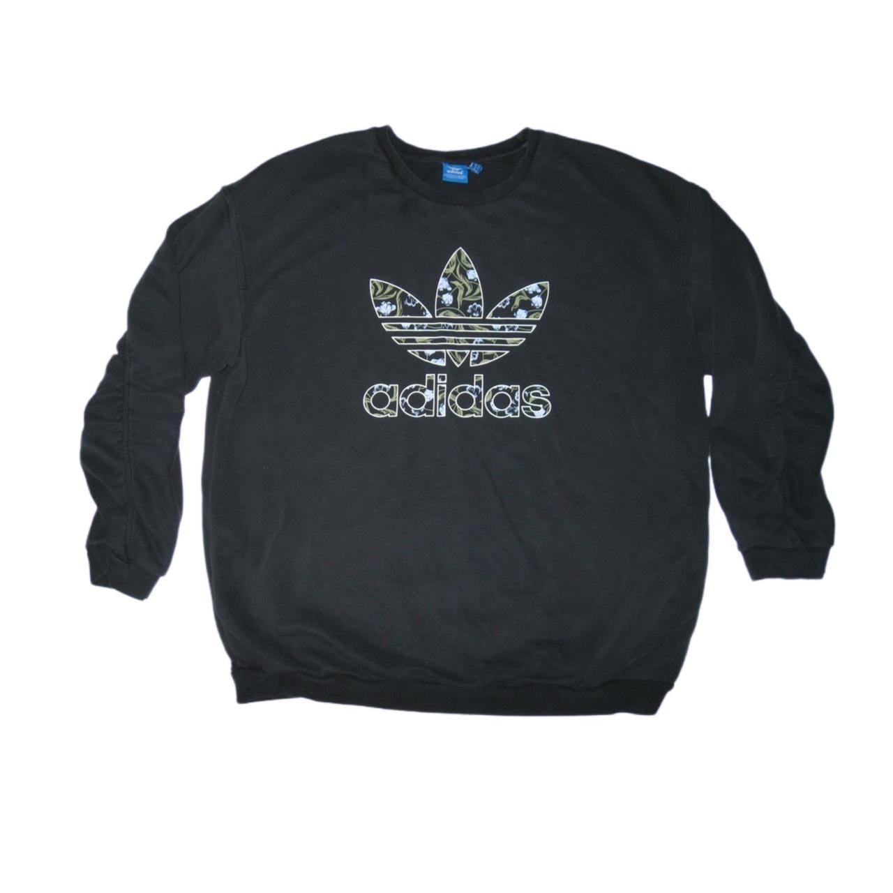 Adidas Originals Trefoil Floral Crewneck/Sweatshirt Logo Black Women’s -XL
