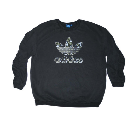 Adidas Originals Trefoil Floral Crewneck/Sweatshirt Logo Black Women’s -XL