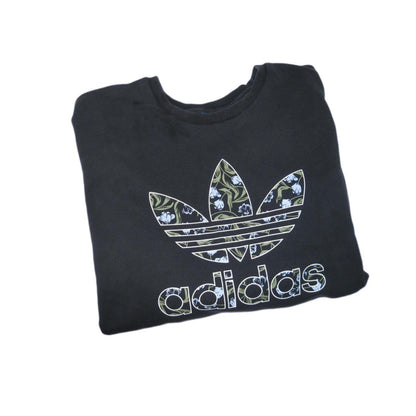 Adidas Originals Trefoil Floral Crewneck/Sweatshirt Logo Black Women’s -XL