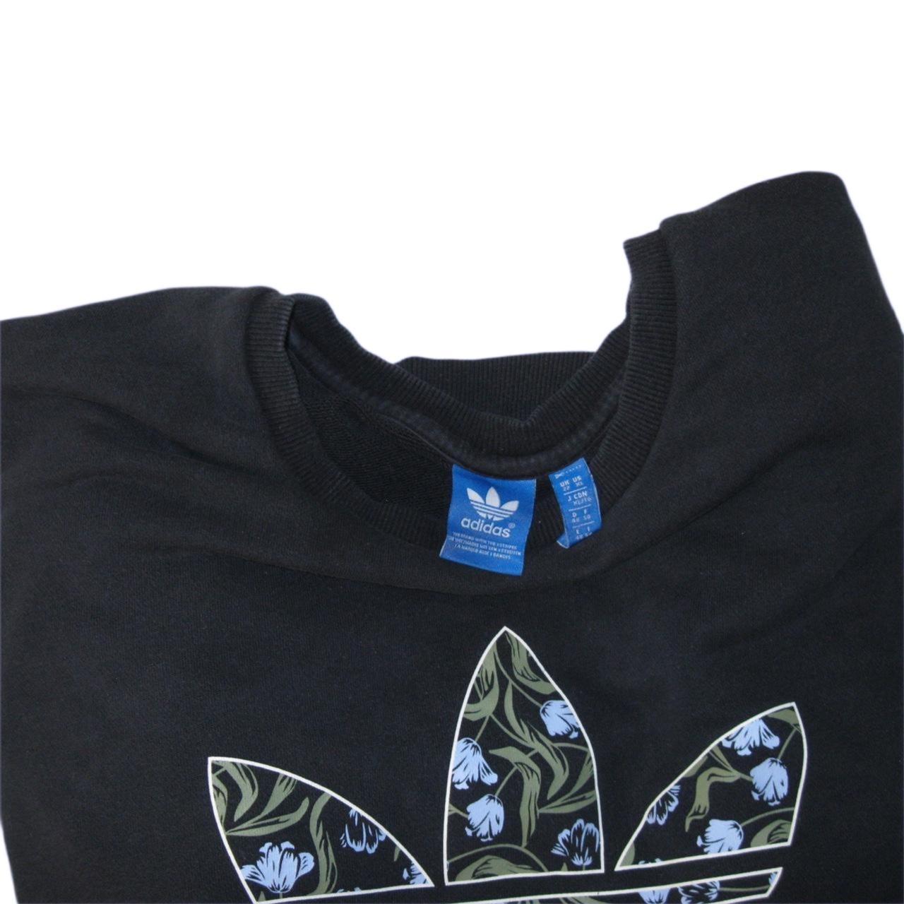 Adidas Originals Trefoil Floral Crewneck/Sweatshirt Logo Black Women’s -XL