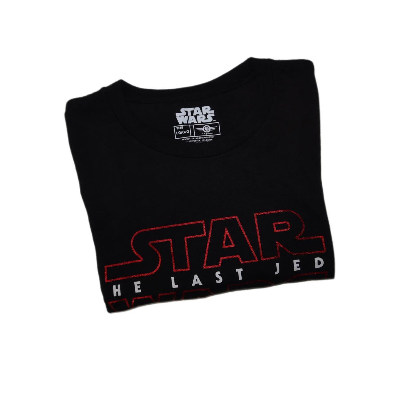 STAR WARS The Last Jedi Logo (Glittery) Black Women's -Large