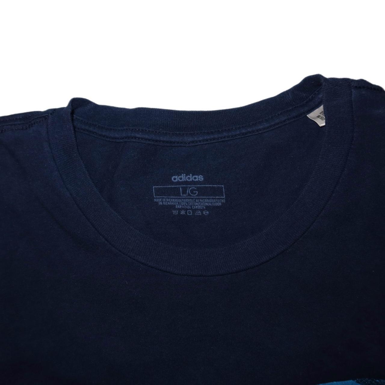 Adidas Blue Spell Out Logo Navy T-Shirt Men’s -Large