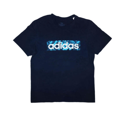 Adidas Blue Spell Out Logo Navy T-Shirt Men’s -Large